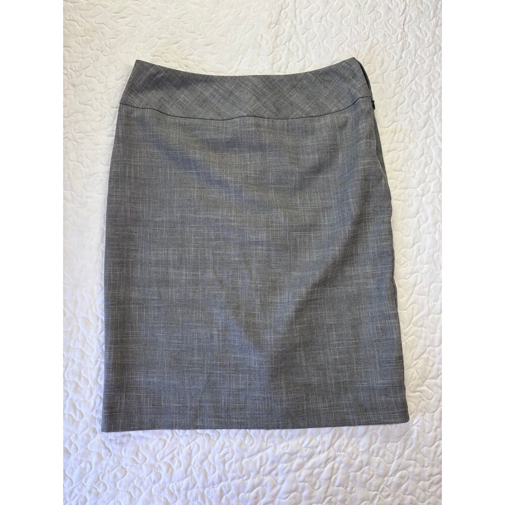 212 Collection Grey Straight Knee Length Side Zip Business Skirt size 4